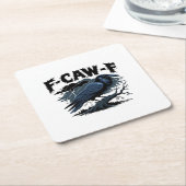 Gothic Crow Funny Humor F-Caw-F Essential Minimal  Kartonnen Onderzetters (Schuin)