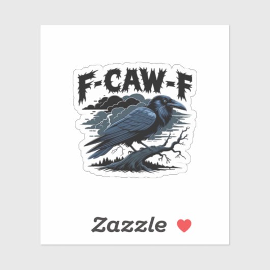 Gothic Crow Funny Humor F-Caw-F Essential Minimal  Sticker (Vel)