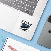 Gothic Crow Funny Humor F-Caw-F Essential Minimal  Sticker (Laptop met iPhone)