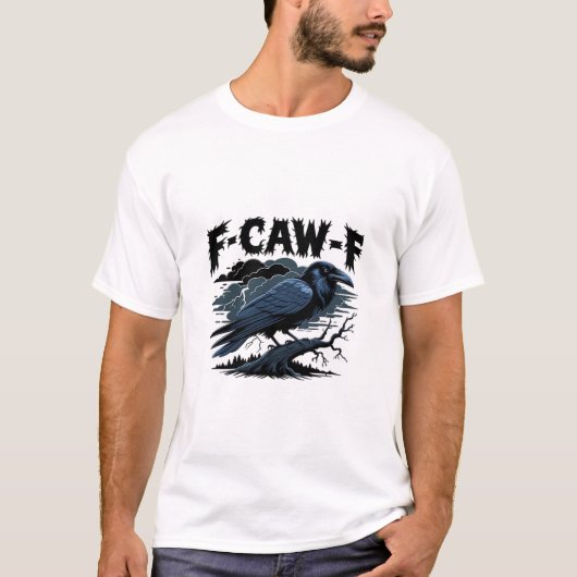 Gothic Crow Funny Humor F-Caw-F Essential Minimal T-shirt (Voorkant)