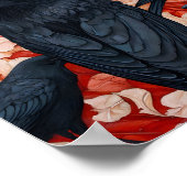 Gothic Crow Gathering Red Monument surreal poster (Hoek)