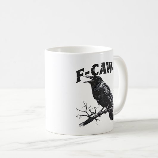 Gothic Crow Humor F-Caw-F Funny Essential Koffiemok (Voorkant rechts)