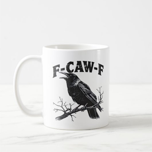 Gothic Crow Humor F-Caw-F Funny Essential Koffiemok (Links)