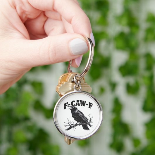 Gothic Crow Humor F-Caw-F Funny Essential Sleutelhanger (Hand)
