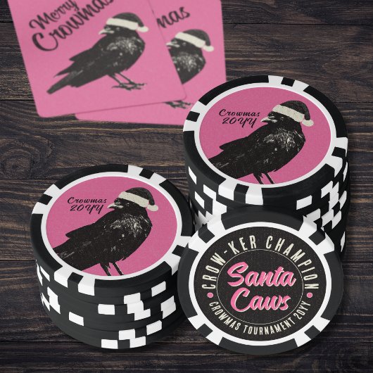 Gothic Crow Merry Crowmas Crow-Kampioenschap Poker Chips