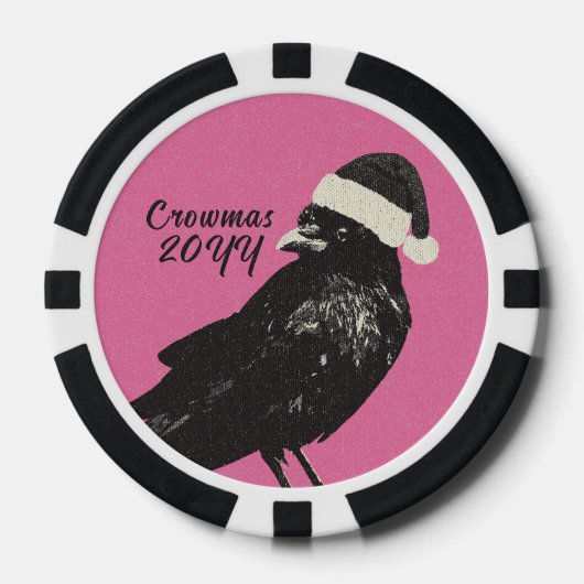 Gothic Crow Merry Crowmas Crow-Kampioenschap Poker Chips (Voorkant)