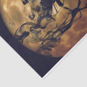 Gothic Crow Oranje Moon Decoupage Tissuepapier (Detail)