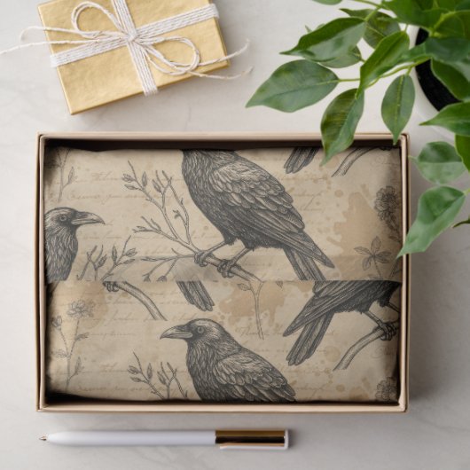 Gothic Crow Pattern Decoupage Tissue Paper Tissuepapier (Geschenk)
