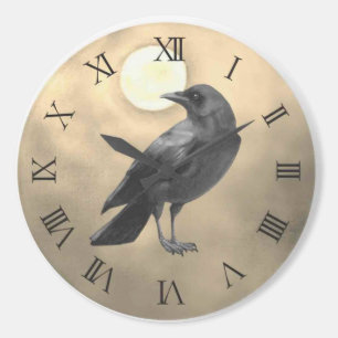 Gothic Crow Ronde Sticker