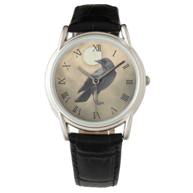 Gothic Crow Watch Horloge (Voorkant)