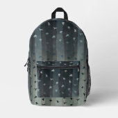 Gothic Crows Flying Silhouette Ombre Stripes Bedrukte Rugzak (Voorkant)