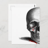 Gothic Crying Half Skull Horror Blood Red Briefkaart (Voorkant / Achterkant)