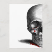 Gothic Crying Half Skull Horror Blood Red Briefkaart (Voorkant)