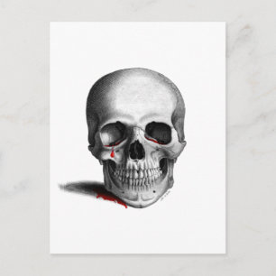 Gothic Crying Skull Horror Blood Red Fantasy Briefkaart