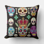 Gothic Cushion - Skulls and Bones Kussen (Voorkant)