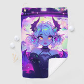 Gothic Cyberpunk Demon Fantasy Anime Girl Golfhanddoek (Insitu)