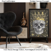 Gothic Cyberpunk Skull & Gold Crown U2 Decoupage Tissuepapier