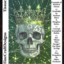 Gothic Cyberpunk Skull & Gold Crown U2G Decoupage Tissuepapier