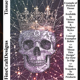 Gothic Cyberpunk Skull & Gold Crown U2M Decoupage Tissuepapier