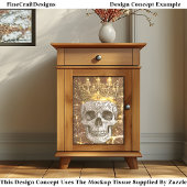 Gothic Cyberpunk Skull & Gold Crown U2V Decoupage Tissuepapier