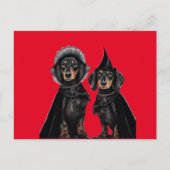 Gothic Dachshund Halloween Briefkaart (Voorkant)