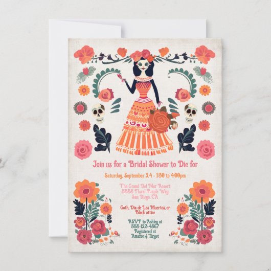 Gothic Dag voor het Dode Vrijgezellenfeest Skelet Kaart (Voorkant)