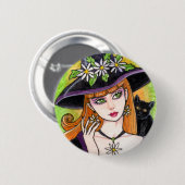 Gothic Daisy Witch Fantasy Button van Ann Howard (Voorkant /achterkant)