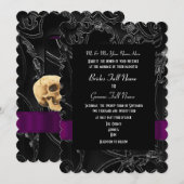 Gothic damask alternatieve bruiloft kaart (Voorkant / Achterkant)