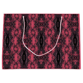 Gothic Damask Dark Pink en Black Lace Pattern Groot Cadeauzakje