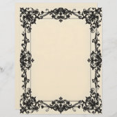 Gothic Damask Frame Stationery Paper Briefhoofd (Voorkant / Achterkant)