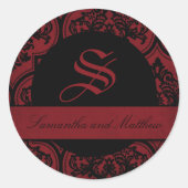 Gothic Damask Grunge Monogram Label (Voorkant)