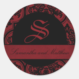 Gothic Damask Grunge Monogram Label