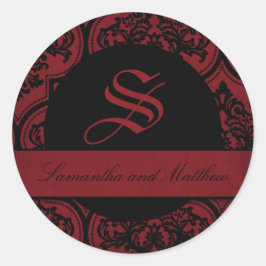 Gothic Damask Grunge Monogram Label