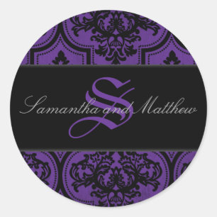 Gothic Damask Grunge Monogram Sticker