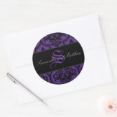Gothic Damask Grunge Monogram Sticker (Envelop)