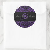 Gothic Damask Grunge Monogram Sticker (Tas)