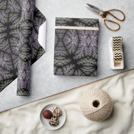 Gothic Damask Lavender Sage Fern Pattern Craft Cadeaupapier (Crafts)