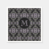 Gothic Damask Lavender Sage Fern Pattern Monogram Servet (Voorkant)