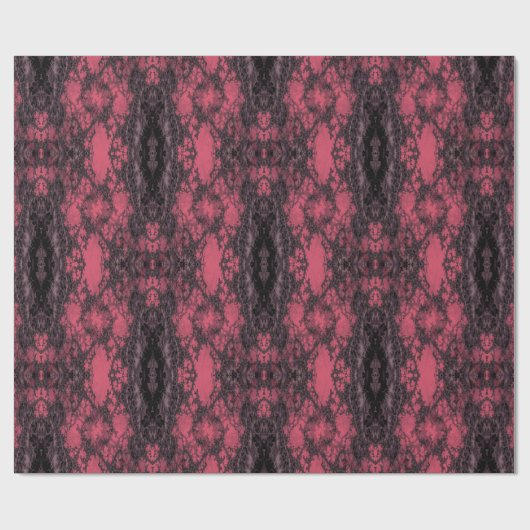 Gothic Damask Pink Lace Pattern Craft Cadeaupapier (Vlak)