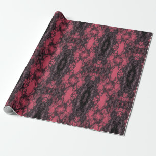 Gothic Damask Pink Lace Pattern Craft Cadeaupapier