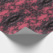 Gothic Damask Pink Lace Pattern Craft Cadeaupapier (Hoek)