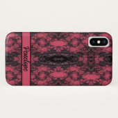 Gothic Damask Pink Lace Pattern Craft Case-Mate iPhone Case (Achterkant (horizontaal))