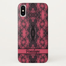 Gothic Damask Pink Lace Pattern Craft
