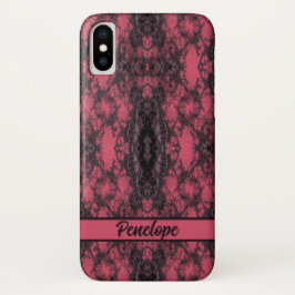 Gothic Damask Pink Lace Pattern Craft Case-Mate iPhone Case