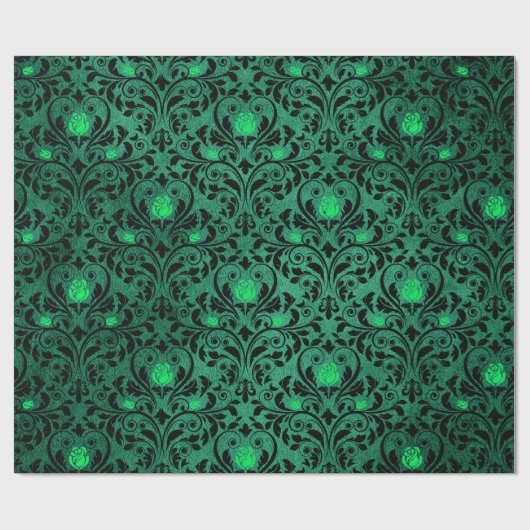 Gothic Damask Print Rustic Halloween Cadeaupapier (Vlak)