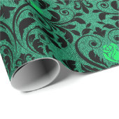 Gothic Damask Print Rustic Halloween Cadeaupapier (Rol Hoek)