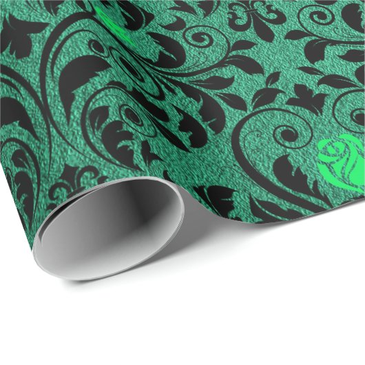 Gothic Damask Print Rustic Halloween Cadeaupapier (Rol Hoek)