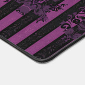 Gothic Damask Purple & Black Striped Desk Mat  (Hoek)