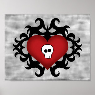 Gothic damask schedel decorative poster