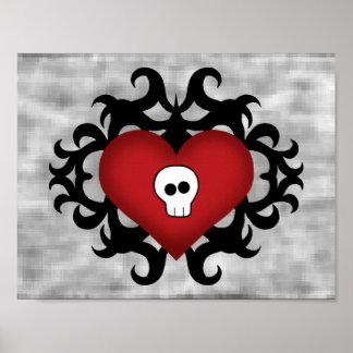 Gothic damask schedel decorative poster